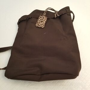 9 West Brown Backpack With Animal Print Accents 10 X 12 X 5